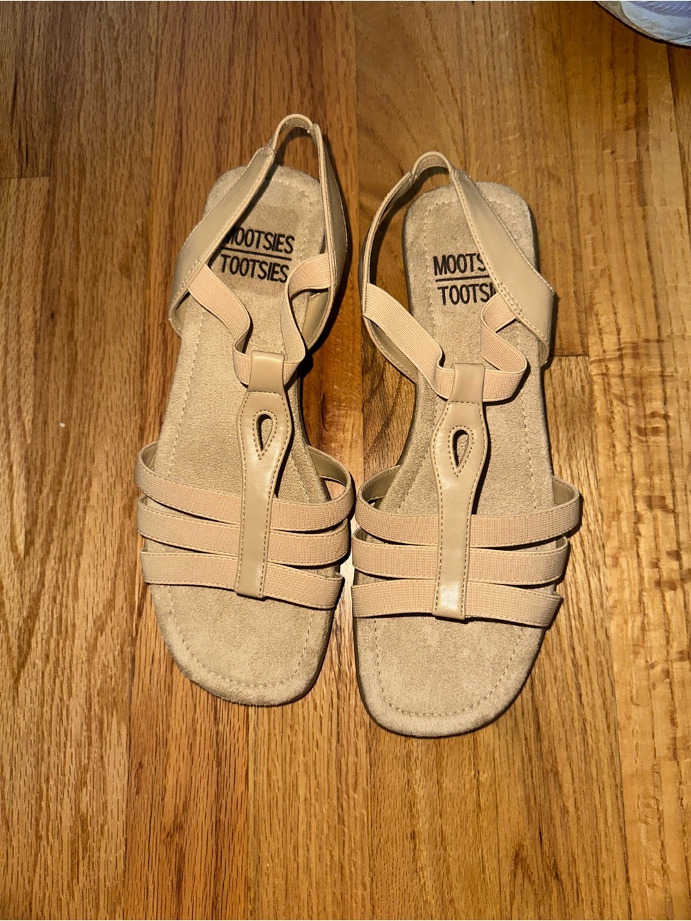 Women's Beige Strappy Slingback Sandals Size 8.5
